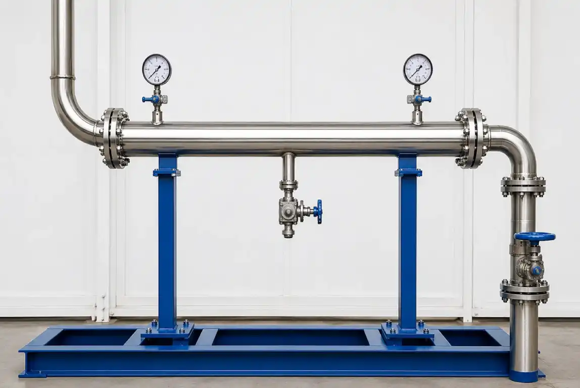 Polished condensate outlet header returning to boiler feed water circuit