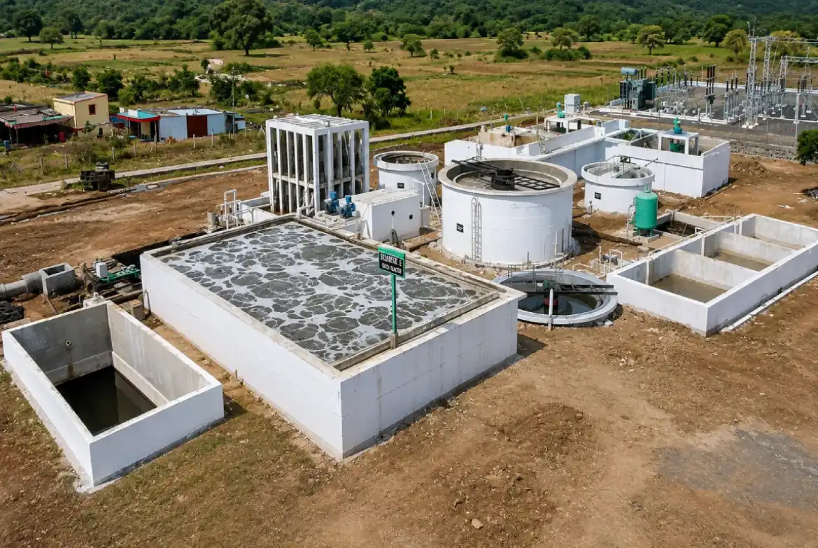 Sludge dewatering treated water storage and reuse system